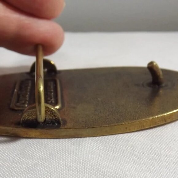 LMI Turquoise Chips with Solid Brass Belt Buckle - Picture 7 of 9